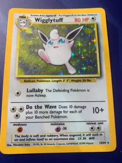 Pokemon ERROR WIGGLYTUFF Card JUNGLE Set 16/64 HOLO RARE Error/Misprint - Image 1