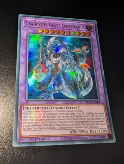MP20-EN165 Gladiator Beast Domitianus Ultra Rare 1st Edition Mint YuGiOh Card - Image 1