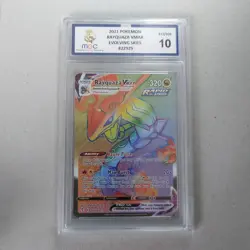MGC 10 GEM MINT Rayquaza VMAX 217/203 Evolving Skies Rainbow Rare Pokemon Card - Image 1