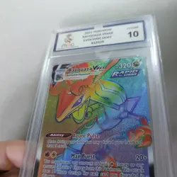 MGC 10 GEM MINT Rayquaza VMAX 217/203 Evolving Skies Rainbow Rare Pokemon Card - Image 3