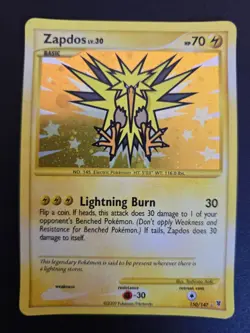 Zapdos Platinum Supreme Victors HOLO Secret Rare Pokemon 150/147 Swirl - Image 1