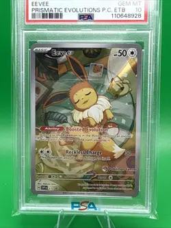 PSA 10 EEVEE PRISMATIC EVOLUTIONS POKEMON CENTER ELITE TRAINER BOX #173 (4018) - Image 2