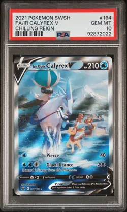 2021 Pokemon Ice Rider Calyrex V Alt Art Chilling Reign 164/198 PSA 10 - Image 1