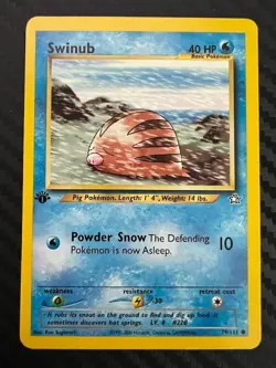 Pokemon TCG Swinub 79/111 1st Edition Neo Genesis LP - Image 1
