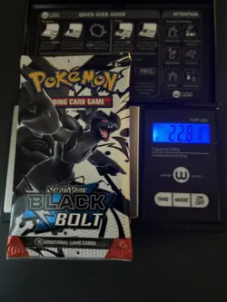 Heavy 22.81g Pokemon TCG SV 10.5 Black Bolt Booster Pack Sealed! - Image 1