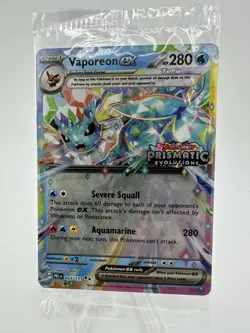 Pokemon Prismatic Evolutions Vaporeon ex 023/131 Surprise Box Stamped Sealed NM - Image 1