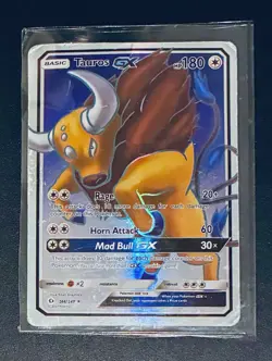 Pokemon Tauros GX 2017 Full Art Holo Card 144/149 SM Base Set - Image 1