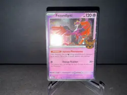 2024 Pokemon Fezandipiti 096 Trick or Trade TWM Cosmos Holo Rare SWIRL Card NM+ - Image 1