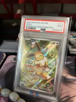 2025 Pokemon SVP Eevee #173 Prismatic Evolutions ETB PSA 9 MINT Card - Image 2