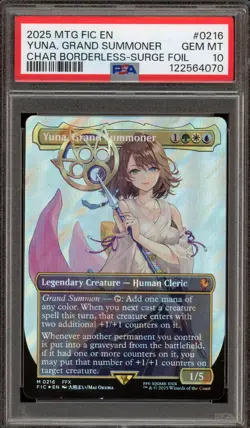 Magic MTG Yuna Grand Summoner Final Fan. CHAR Borderless Surge Foil #0216 PSA 10 - Image 1