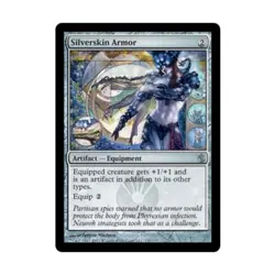 WOTC MtG Mirrodin Besieged Silverskin Armor (U) (x4) NM - Image 1