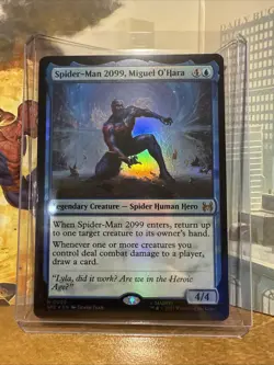 Magic MTG Spider-Man 2099 Miguel O’Hara 0008 Borderless Mythic Foil Eternal - Image 1