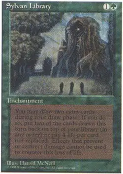 1 x Sylvan Library - Fourth Edition - Light Play - MTG - Image 1