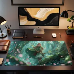 Anime Elf Ranger MTG Playmat Fantasy Forest - MTG Playmat - Image 2