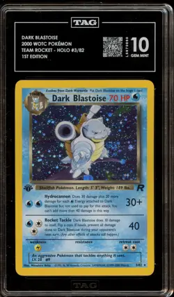 Pokemon Dark Blastoise Team Rocket 1st Edition Holo Rare #3 TAG 10 Gem Mint - Image 1