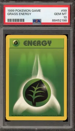 Pokemon Grass Energy Base Set Unlimited #99 PSA 10 Gem Mint - Image 1
