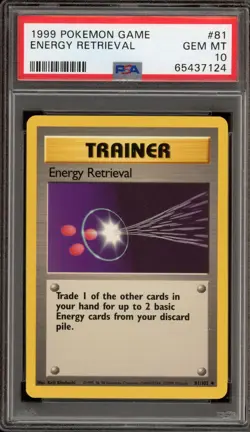 Pokemon Energy Retrieval Base Set Unlimited #81 PSA 10 Gem Mint - Image 1