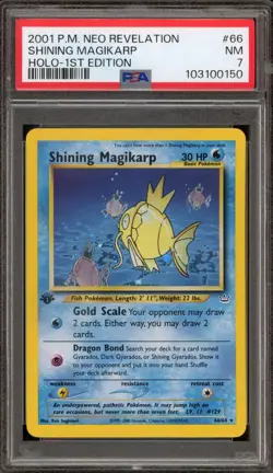 Pokemon Shining Magikarp Neo Revelation 1st Edition Holo Secret Rare #66 PSA 7 - Image 1