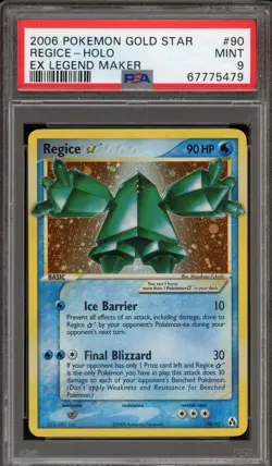 Pokemon Regice Gold Star EX Legend Maker Holo Ultra Rare #90 PSA 9 Mint - Image 1