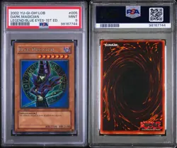 Dark Magician Yugioh 2002 LOB-005 Ultra Rare 1st Edition Glossy PSA 9 - Image 2