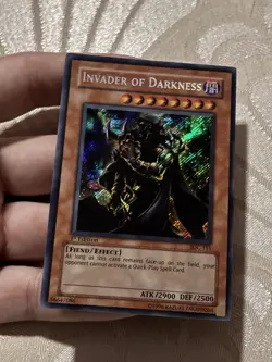 YuGiOh Invasion of Chaos IOC-111 Invader of Darkness Secret Rare 1st Edition NM - Image 1