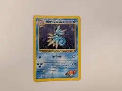 Prerelease Misty's Seadra 9/132 Gym Heroes Holo Vintage Pokemon Card See Pics! - Image 1
