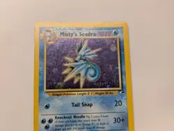 Prerelease Misty's Seadra 9/132 Gym Heroes Holo Vintage Pokemon Card See Pics! - Image 2