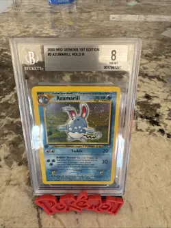 Pokemon TCG Azumarill Neo Genesis Holo Card 2/111 1st Edition Rare Graded BGS 8 - Image 1