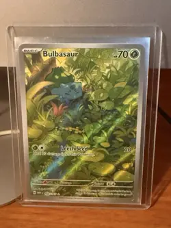 Pokemon TCG Bulbasaur Scarlet Violet-151 Holo Card 166/165 Illustration Rare. - Image 1