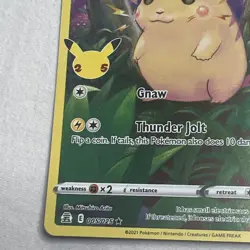 Pokemon Pikachu TCG Celebrations Card 005/025 NM 25th Anniversary Edition - Image 5