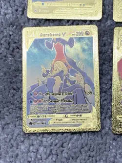 Set of 4 Pokemon Flareon,Mawile,Garchomp&Blaziken Gold Foil Fan Art Cards - Image 4