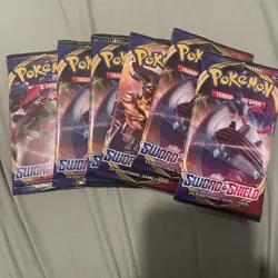 Pokemon Sword and Shield Card Base Set Booster Packs LOT OF 5 820650806513 - Image 1