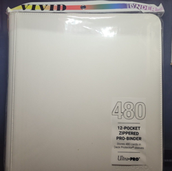 Ultra Vivid 12-Pocket Zippered PRO-Binder White New 480 Cards B3G1 Free! - Image 1