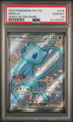 2024 POKEMON PAF EN-PALDEAN FATES SHINY ULTRA RARE #216 MEW EX PSA 10 - Image 1