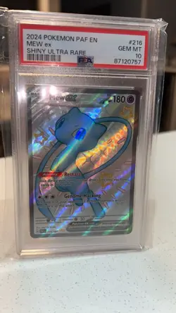 2024 POKEMON PAF EN-PALDEAN FATES SHINY ULTRA RARE #216 MEW EX PSA 10 - Image 3