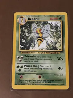 Pokemon TCG - Beedrill 17/102 - Base Set - Rare - Image 1