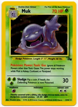 1999 Pokemon Fossil Set Muk 13/62 Holo Rare WOTC NM - Image 1