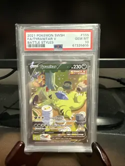 PSA 10 Tyranitar V #155/163 Alternate Full Art 2021 Pokemon SwSh Battle Styles - Image 1