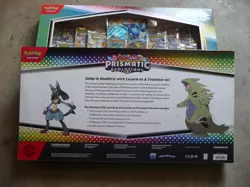 Lot of Two Pokemon Prismatic Evolutions Lucario and Tyranitar Premium Collection - Image 2