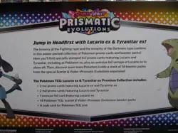 Lot of Two Pokemon Prismatic Evolutions Lucario and Tyranitar Premium Collection - Image 3