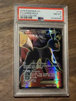 2016 Pokemon XY Fates Collide Umbreon EX Full Art Ultra Rare 119/124 PSA 8 - Image 1