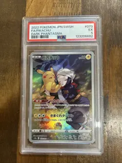 Graded PSA 5 2022 Pokemon JPN.SWSH FA/ Pikachu Dark Phantasma #073 - Image 1