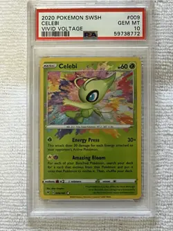 Celebi Amazing Rare Pokemon Sword & Shield Vivid Voltage #9 PSA 10 Gem Mint - Image 1