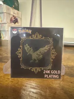 Moltres 24k Gold Plated Sticker - Korean Striking Candy Pokemon NM - Image 1