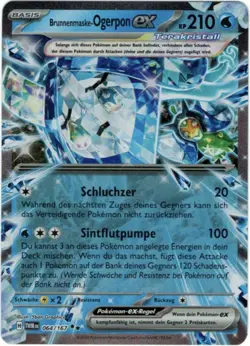 Pokemon Fountain Mask - Ogrepon ex Double Rare Masquerade in Twilight 064/167 NM DE - Image 1