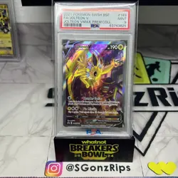2021 POKEMON SWSH BSP #183 FA/JOLTEON V JOLTEON VMAX PREMIUM COLLECTION PSA 9 - Image 1