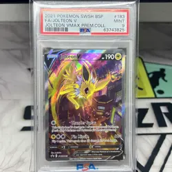 2021 POKEMON SWSH BSP #183 FA/JOLTEON V JOLTEON VMAX PREMIUM COLLECTION PSA 9 - Image 2