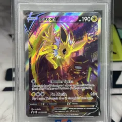 2021 POKEMON SWSH BSP #183 FA/JOLTEON V JOLTEON VMAX PREMIUM COLLECTION PSA 9 - Image 3
