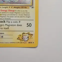 LT Surge's Magneton 8/132 Gym Heroes Holo Rare Vintage Pokemon TCG Card LP - Image 3
