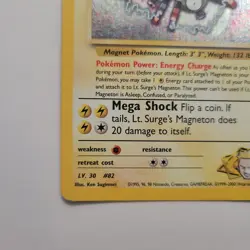 LT Surge's Magneton 8/132 Gym Heroes Holo Rare Vintage Pokemon TCG Card LP - Image 4